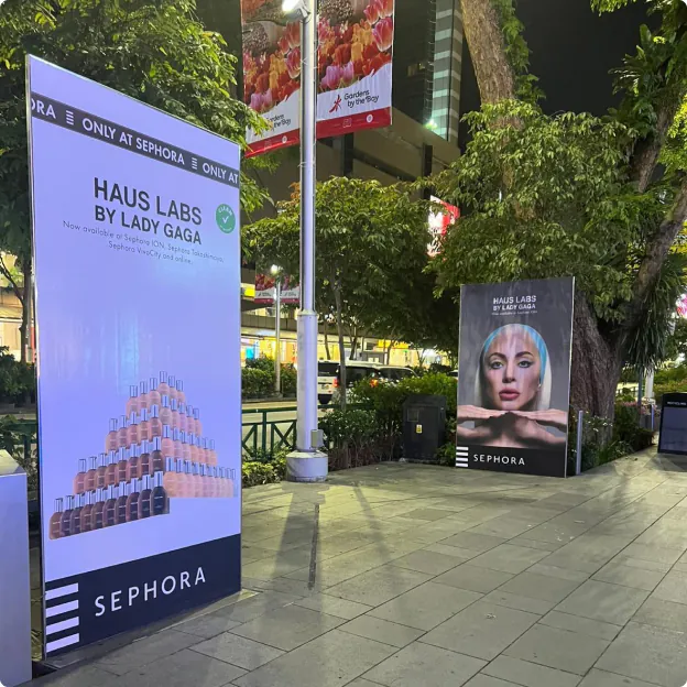 Sephora Haus Labs by Lady Gaga displays on Orchard Road, Singapore